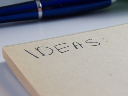 Writing Pad with the heading Ideas